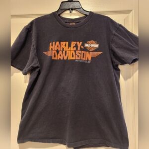 Harley-Davidson Dark Gray Tee with Orange Logo, Size L